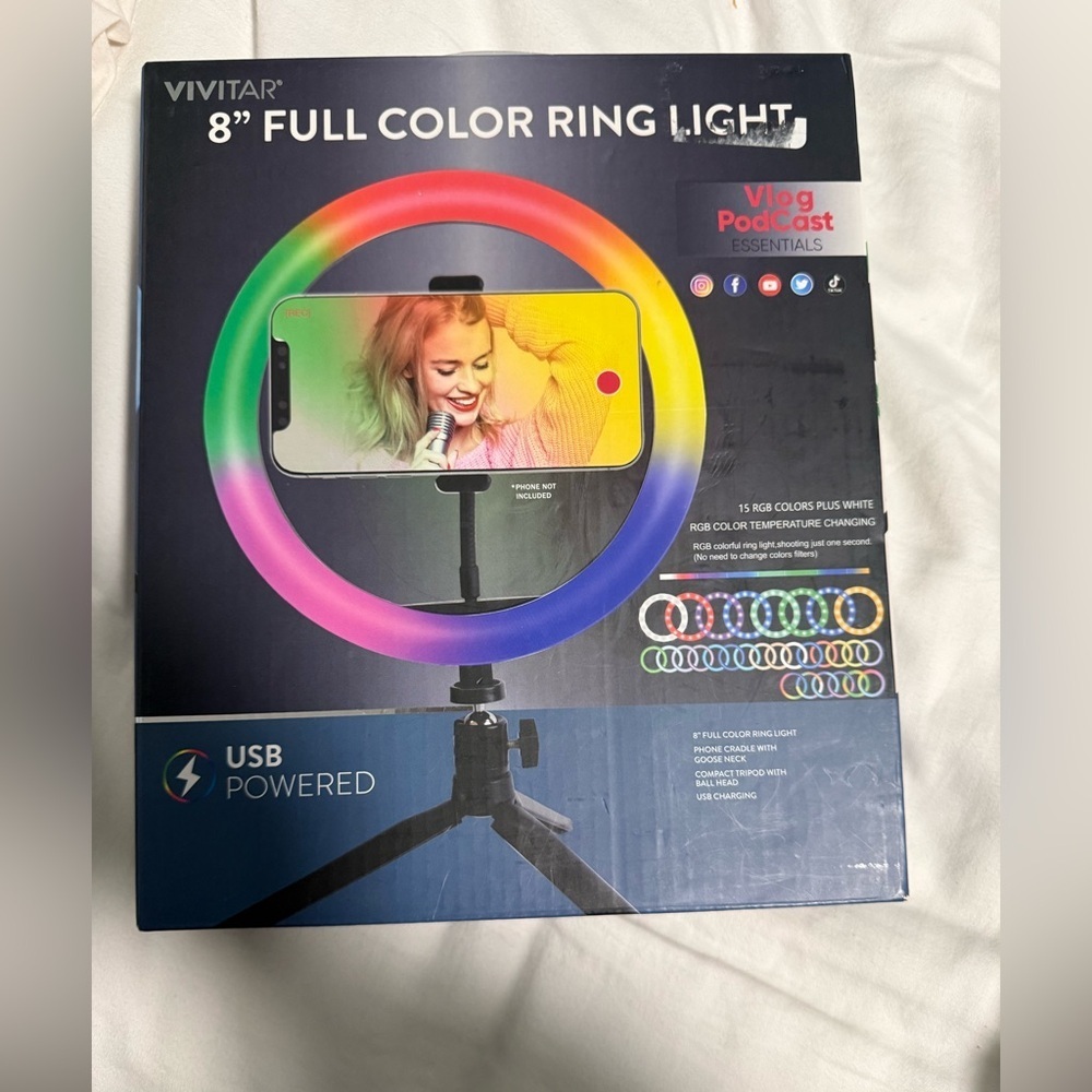 Vivitar 8" Full Color Ring Light. NWB - Picture 2 of 3